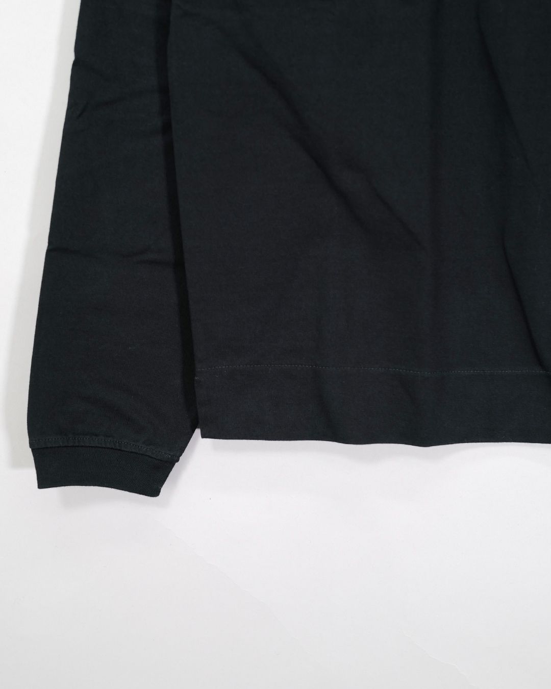 30/2 Mercerized Jersey Twisted Long Sleeve Lens T-Shirt BLACK