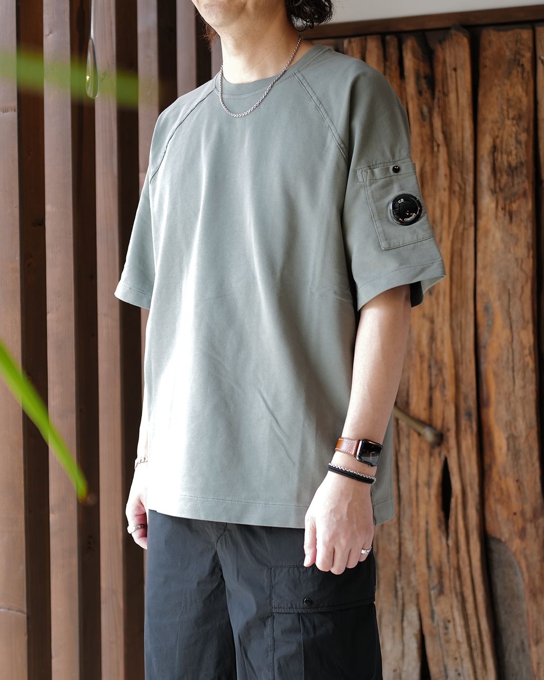 LIGHT FLEECE SHORT SLEEVE SWEATSHIRT  [GUNMETAL]