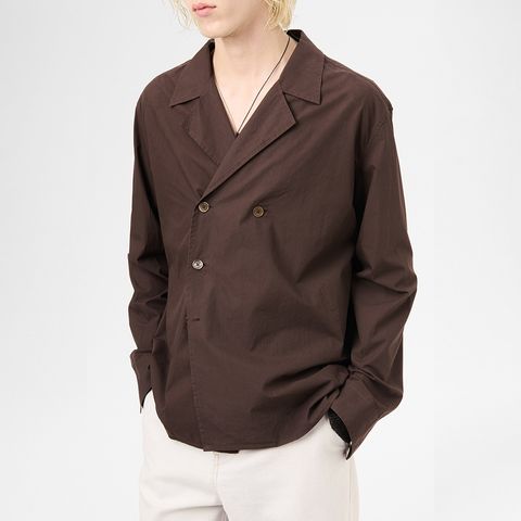 DUO SHIRT  Hefty Brown Coarse Poplin
