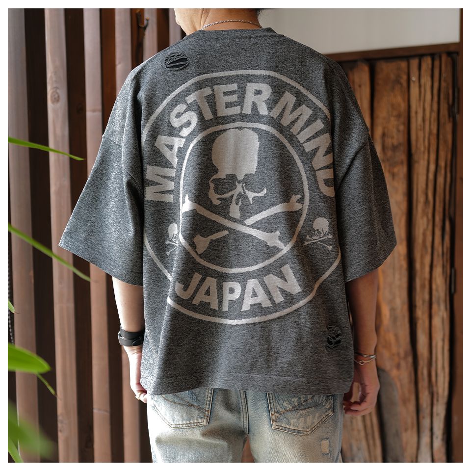 【mastermindJAPAN】 INTARSIA SS KNIT SWETER  GRAY