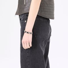 SUPER SLIM BRACELET   Deep Black Leather
