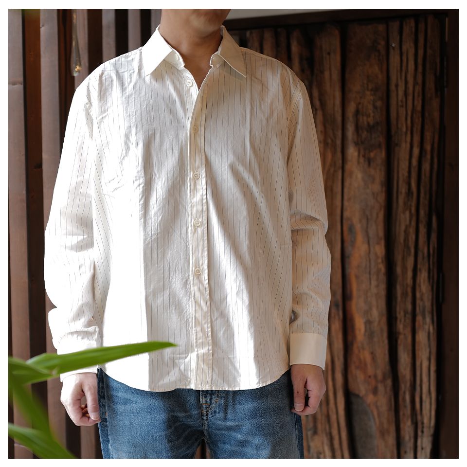 48　OUR LEGACY BEYOND SHIRT ストライプ　モーガン蔵人 モーガン蔵人着用】OURLEGACY BEYOND SHIRT シャツ 46｜Yahoo