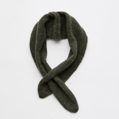 MINIATURE SCARF  Moss Green Fuzzy Alpaca