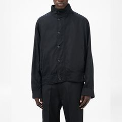 MOCK BOMBER   Draping Black Lyocell