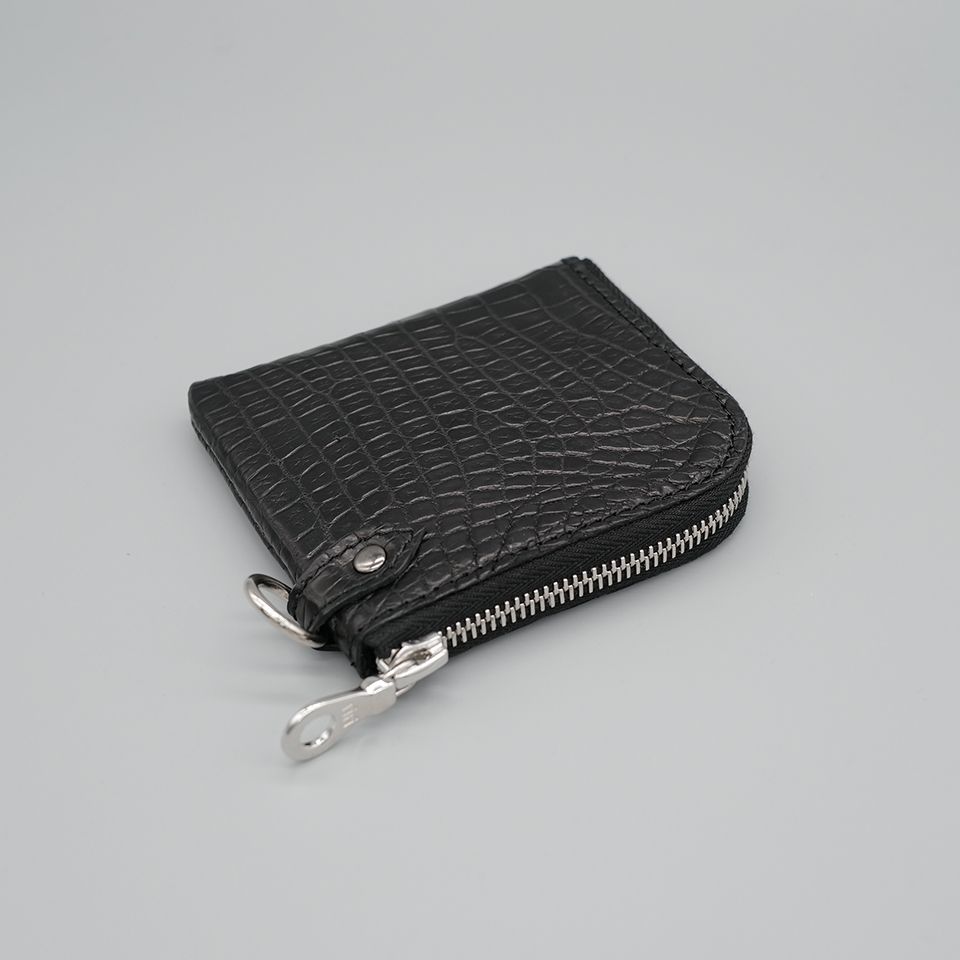 ISAMU KATAYAMA BACKLASH - オイルクロコ 小銭入れ BLACK | River ISAMU KATAYAMA BACKLASH - オイルクロコ 小銭入れ BLACK | River