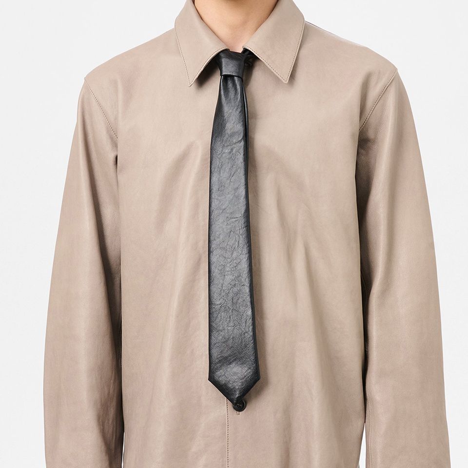 TIE  Black Real Fake Leather