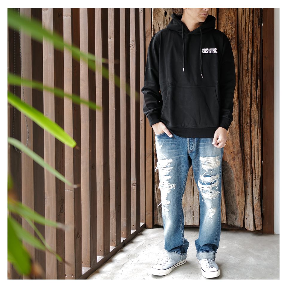 【Last1 M】WDS × MINEDENIM Photo Hoodie Black