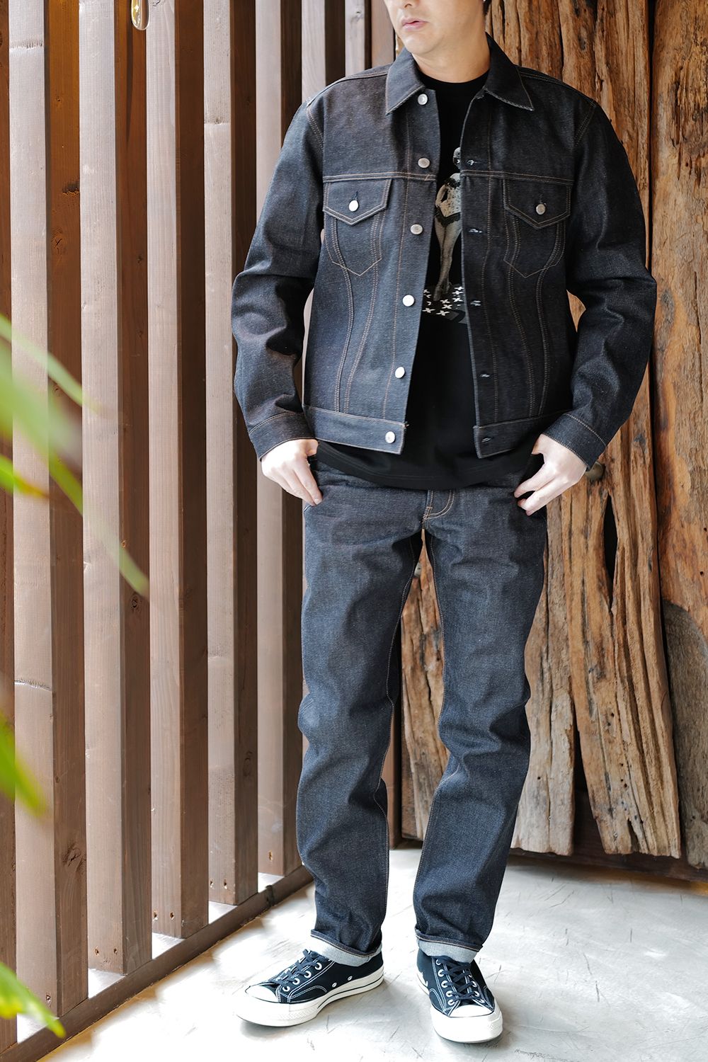 【得価在庫あ】MINDENIM black denim jkt with zip ジャケット・アウター