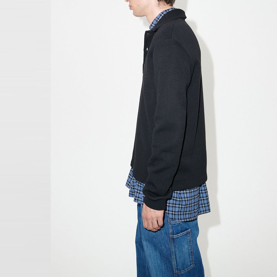 OUR LEGACY - ILE PIQUET Black Pseudo Knit | River OUR LEGACY - ILE PIQUET Black Pseudo Knit | River