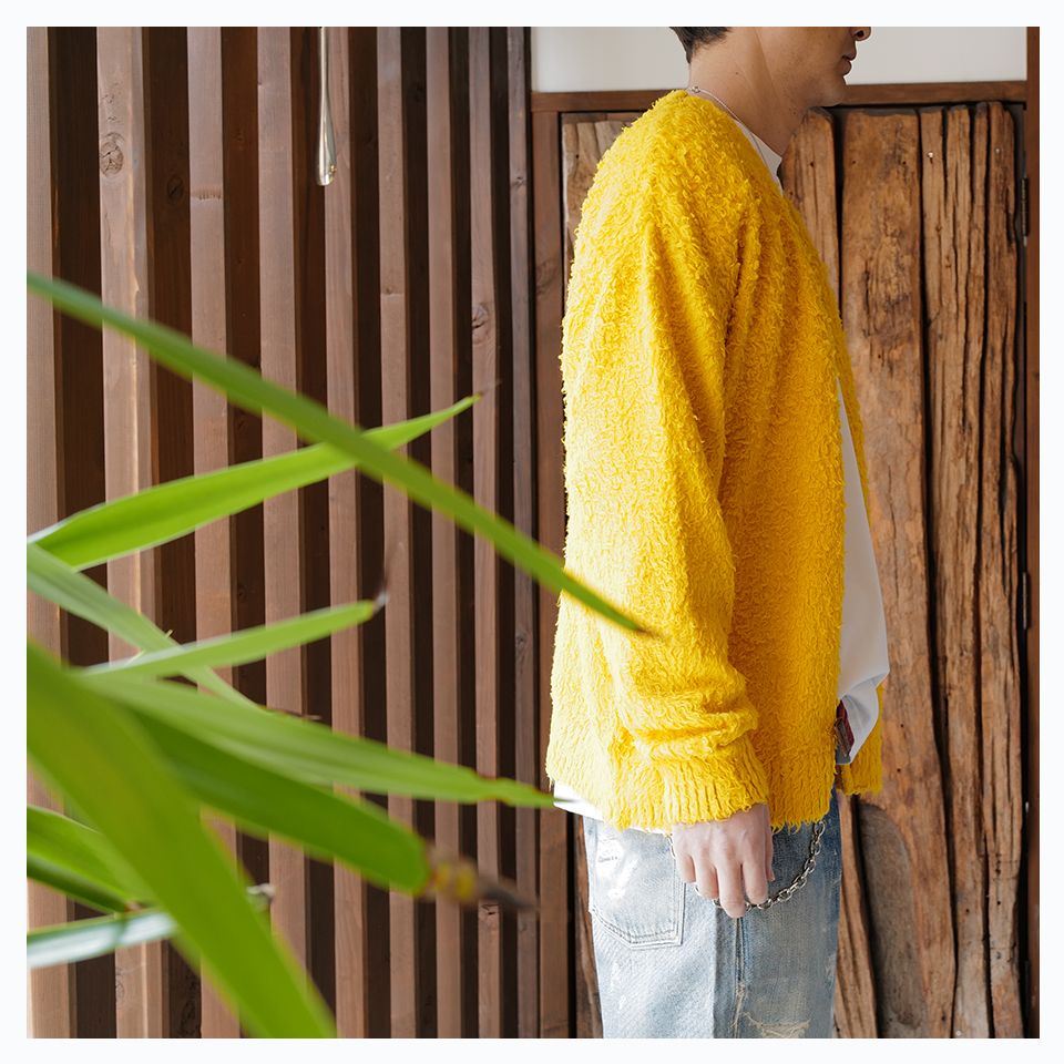 MINEDENIM Shaggy Cotton Knit Cardigan】-