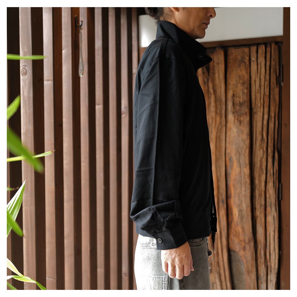 MOCK BOMBER   Draping Black Lyocell