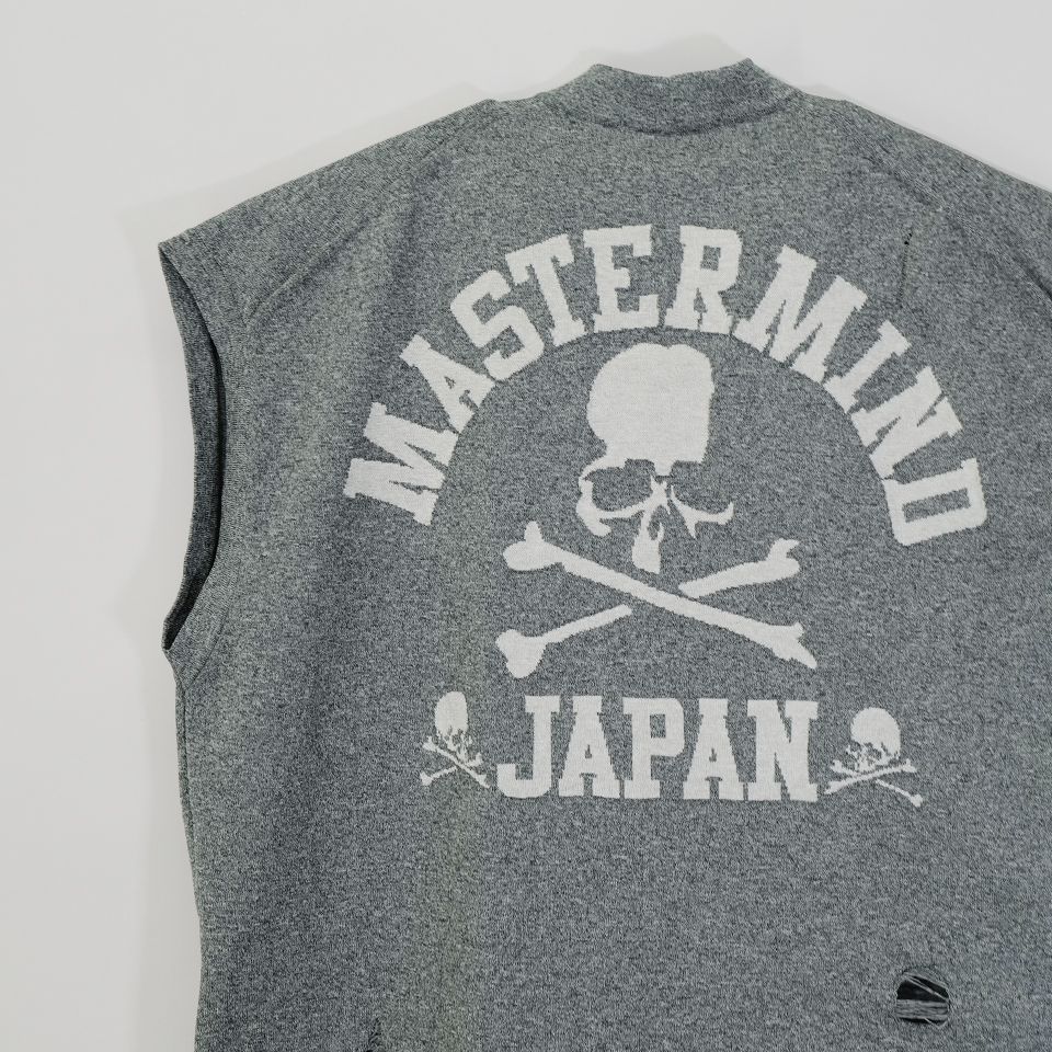 【Last1点 L】 【mastermindJAPAN】 INTARSIA KNIT VEST  GRAY