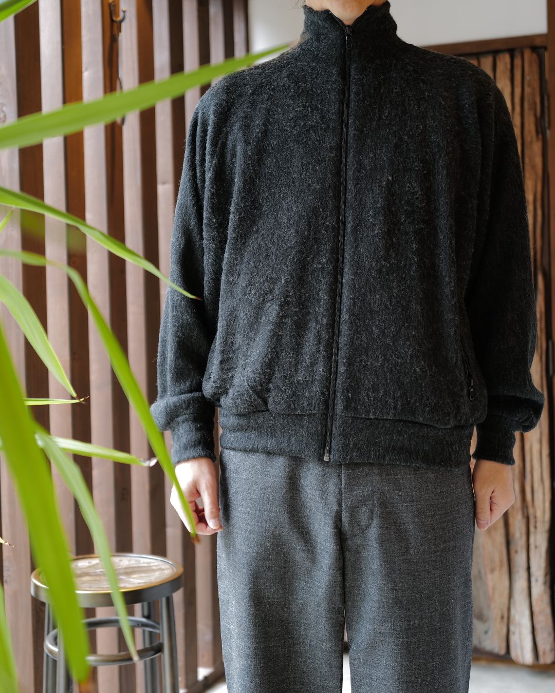 A.Wool Shaggy Track Jacket CGR