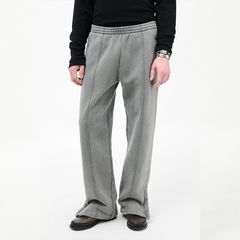 TRACK PANTS   Worn Black Hefty Fleece