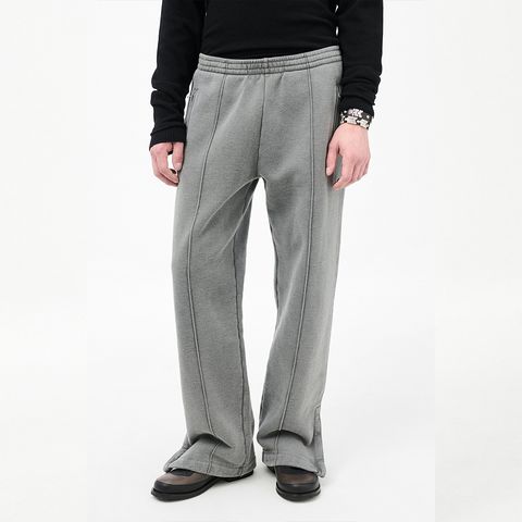 TRACK PANTS   Worn Black Hefty Fleece