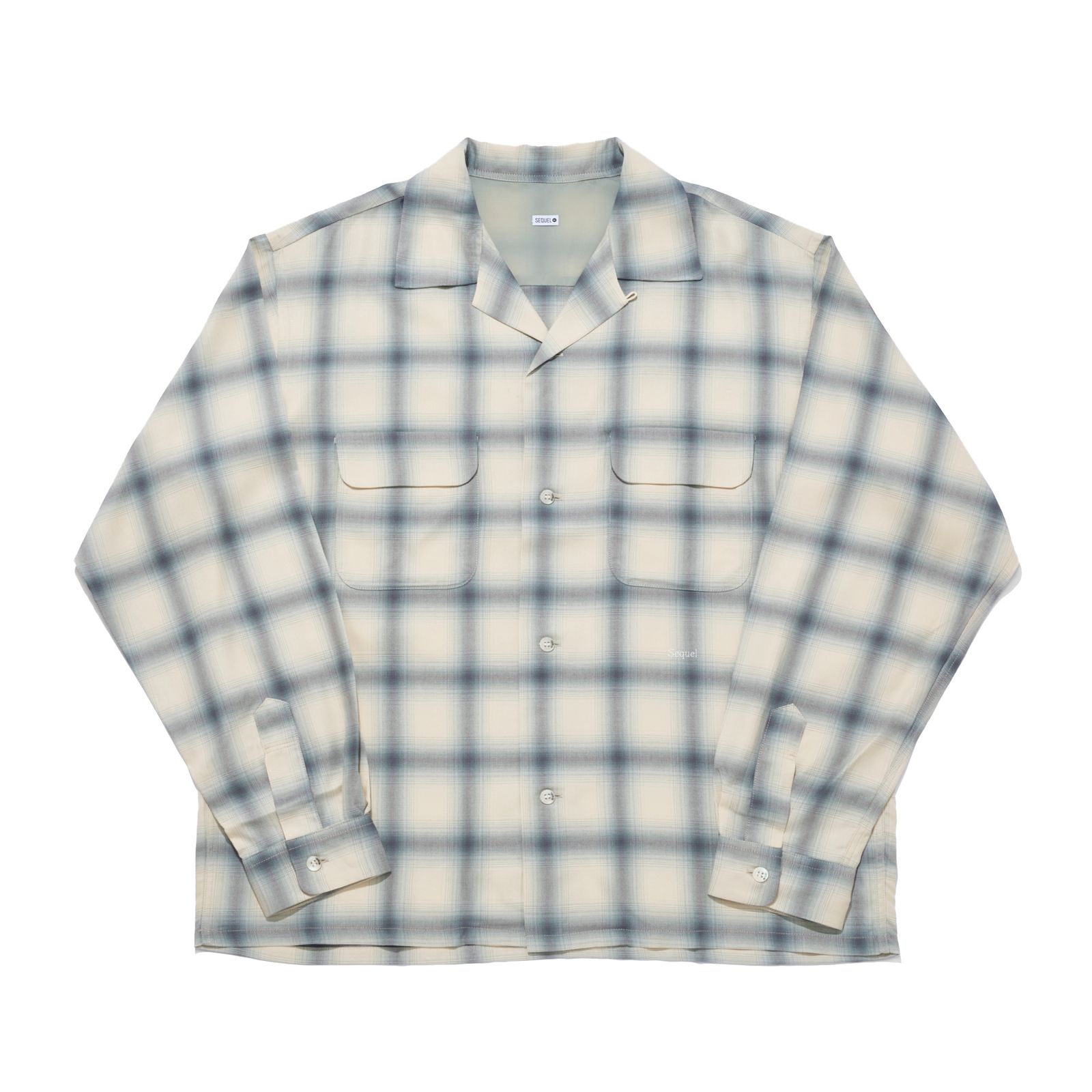 OMBRE CHECK LONG SLEEVE SHIRT [BEIGE]