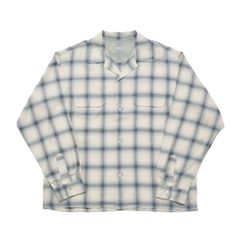 OMBRE CHECK LONG SLEEVE SHIRT [BEIGE]