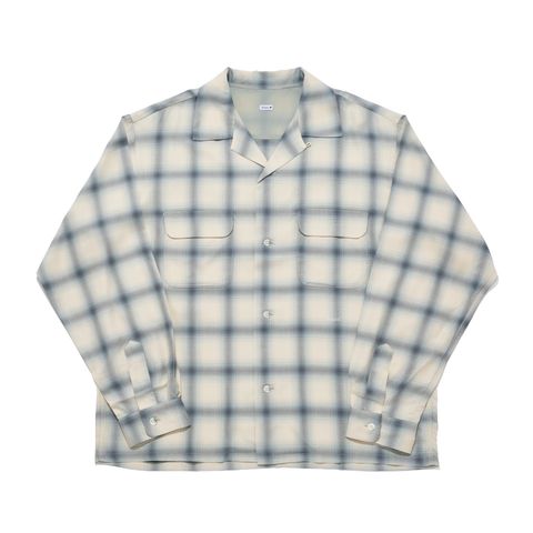 OMBRE CHECK LONG SLEEVE SHIRT [BEIGE]