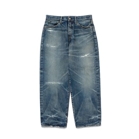 【Last1点 M】 SQ-24AW-PT-09  x FRAGMENT DAMAGE DENIM PANTS  INDIGO