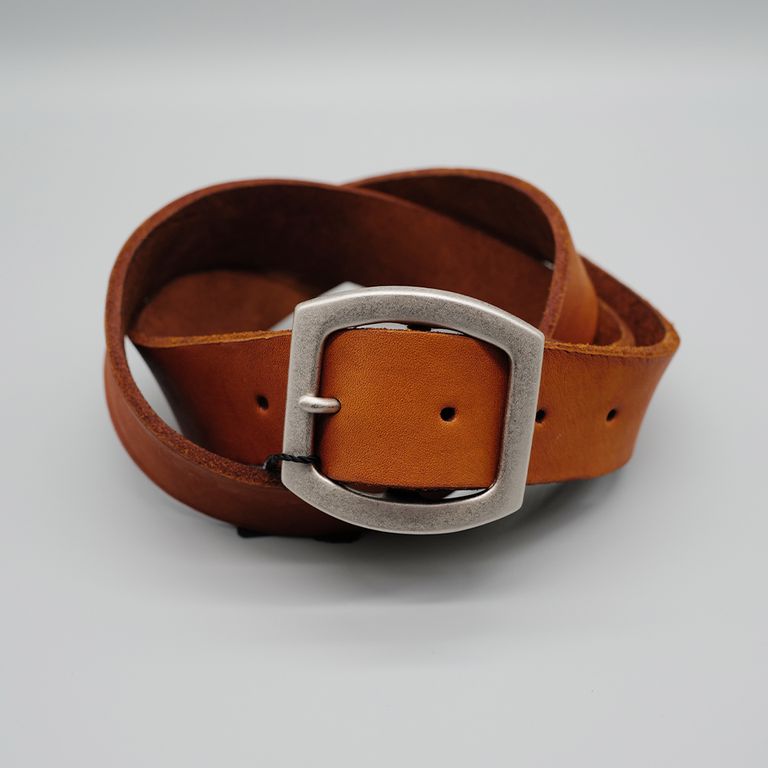 ISAMU KATAYAMA BACKLASH - ダブルショルダー製品染め40mmベルト Brown 