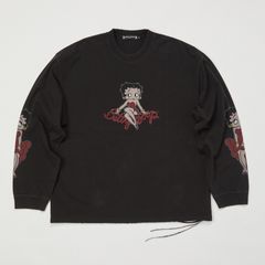 【MASTERMIND WORLD】 xBETTY BOOP L/S TEE ( DAMEGED ) MULTI COLOR <BOXY FIT>