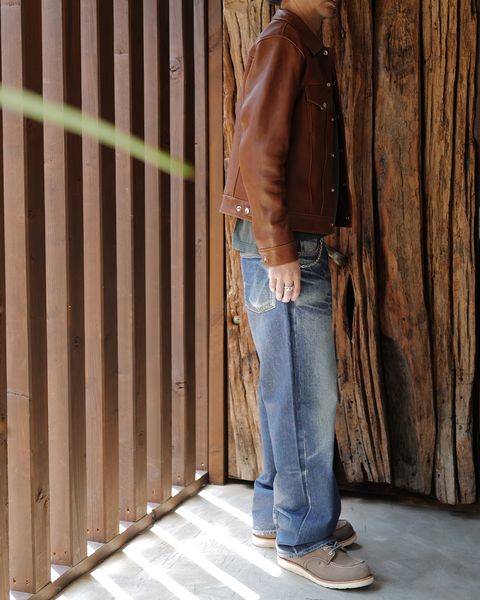 Lewis Leathers Western Jacket -ウェスタン ジャケット- (シープレザー / 裏地:ブラックニット ) Light Brown