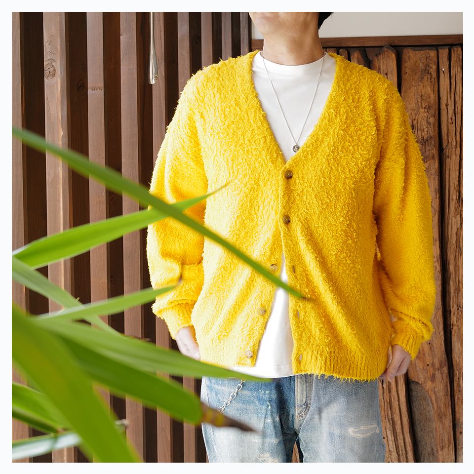 新品 2023ss MINEDENIM Shaggy Knit Cardigan-