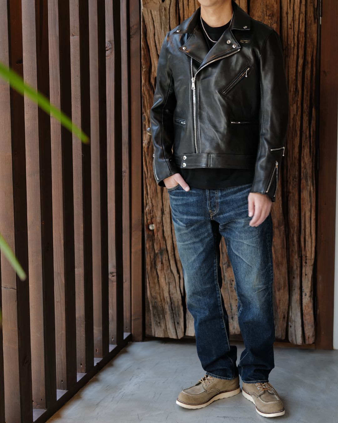 Cyclone -サイクロン- 【Tight-Fit】   (シープレザー / 裏地:ブラックニット)Black