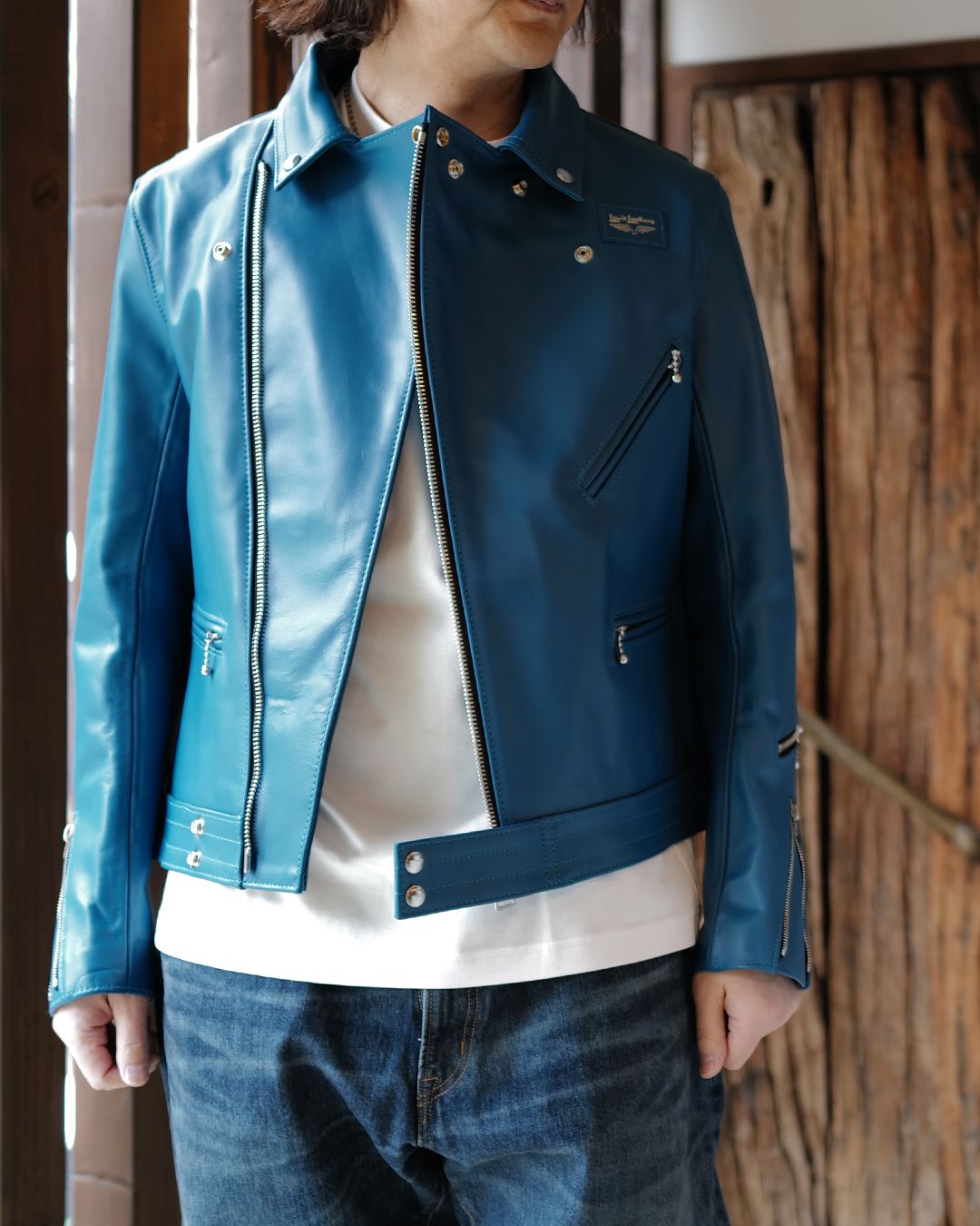 Cyclone -サイクロン- 【Tight-Fit】   (ホースレザー / 裏地:タータンチェック/) VintageTurquoise