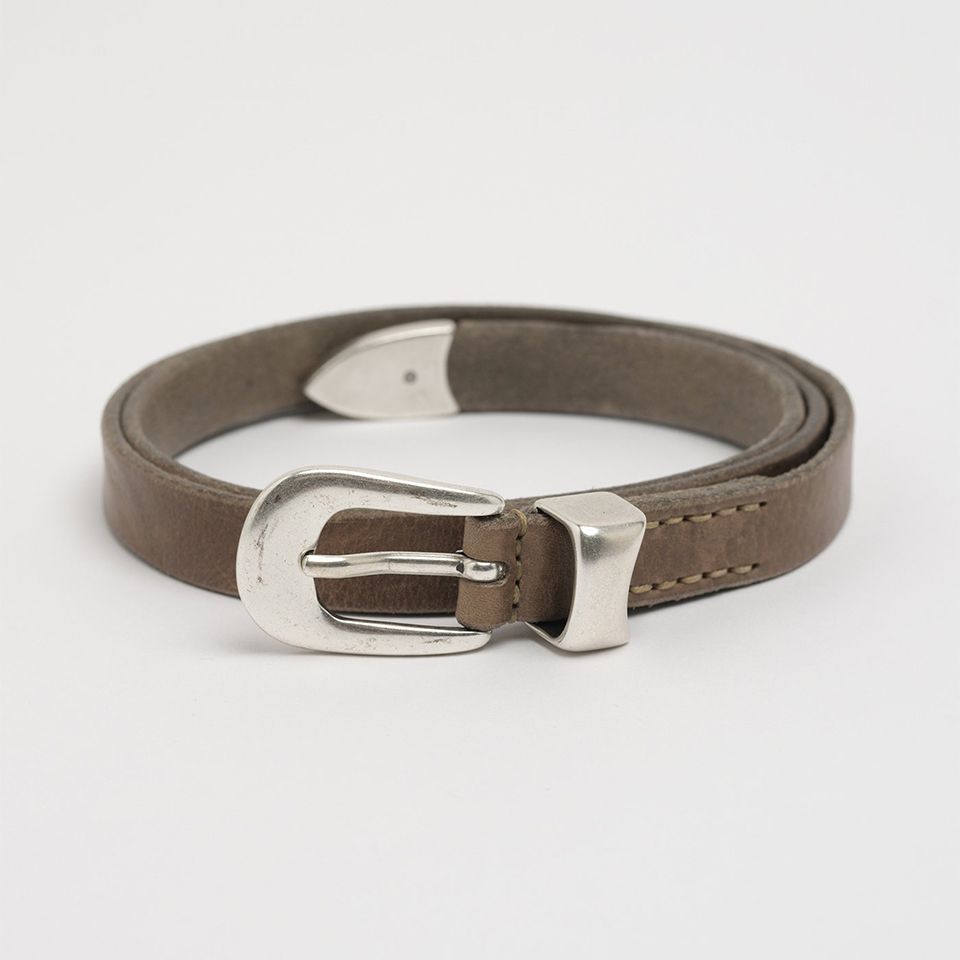 OUR LEGACY - 2 CM BELT Grey Leather | River