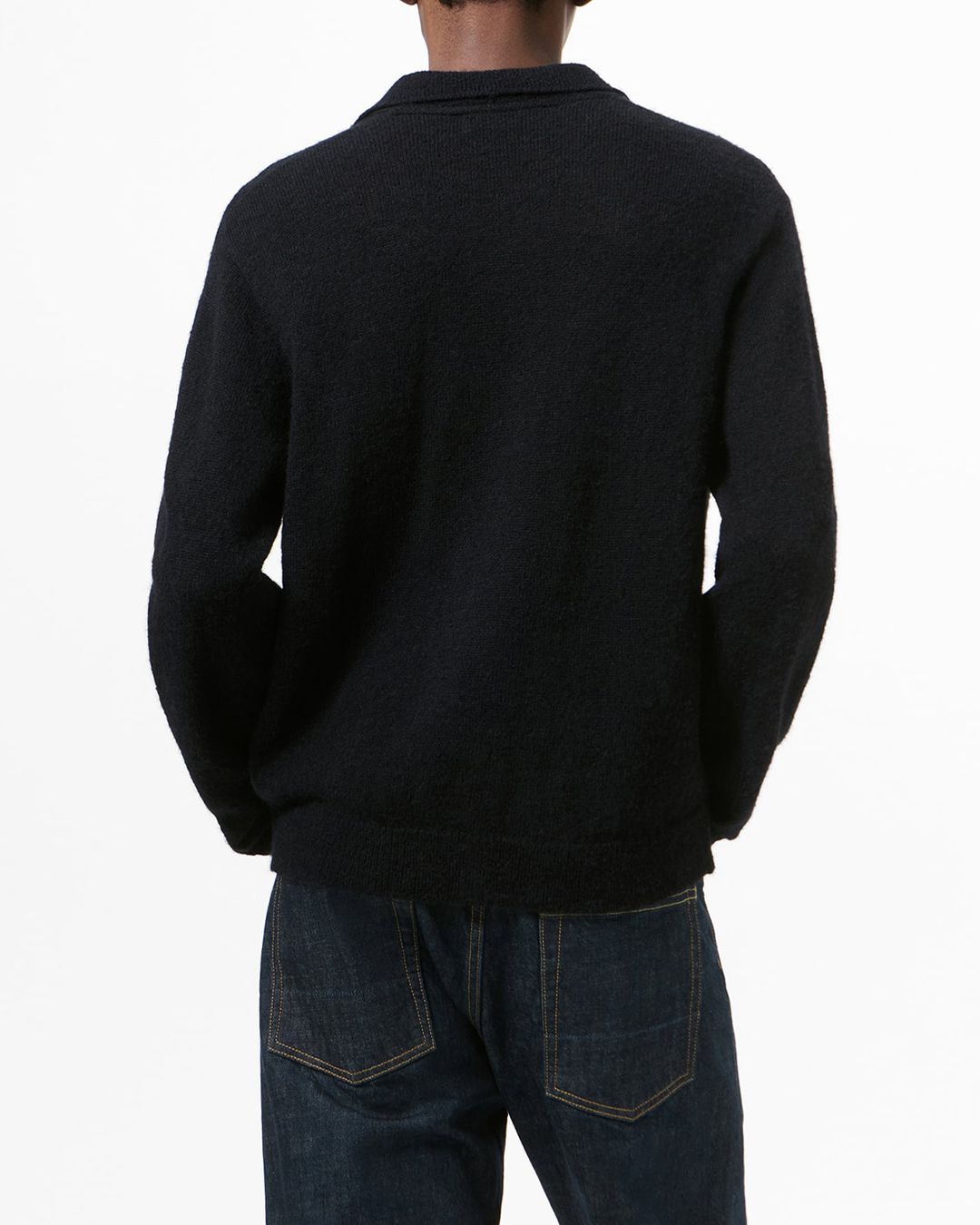 EVENING POLO   Black Fuzzy Alpaca