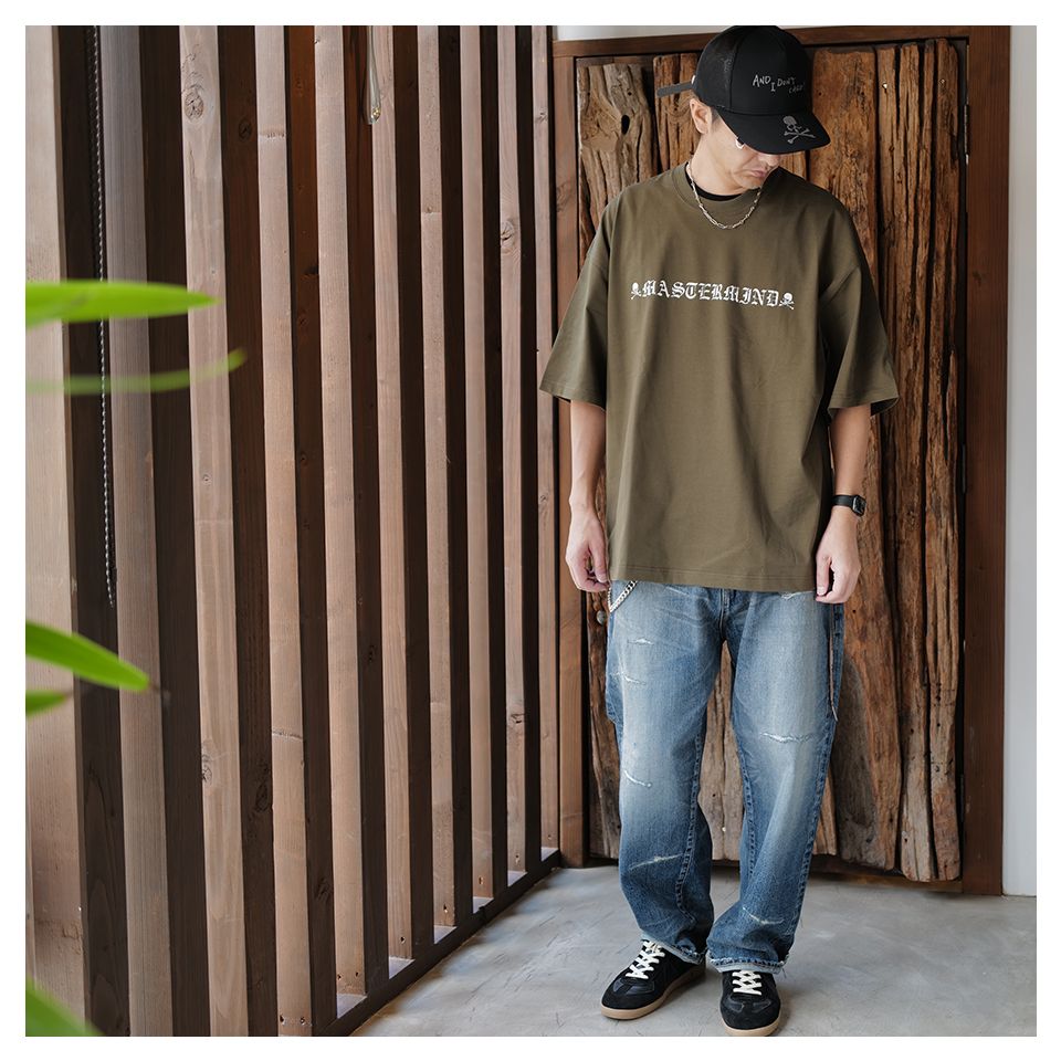 LAST1 L 【mastermindJAPAN】 REFLECTIVE SKULL TEE  OLIVE