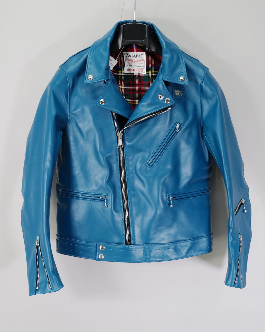 Cyclone -サイクロン- 【Slim-Fit】   (ホースレザー / 裏地:タータンチェック/) VintageTurquoise