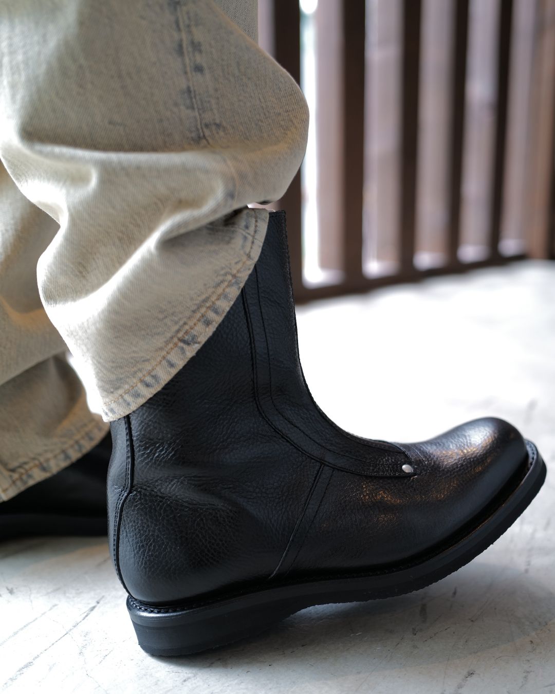 MOTO BOOT   Deep Black Leather