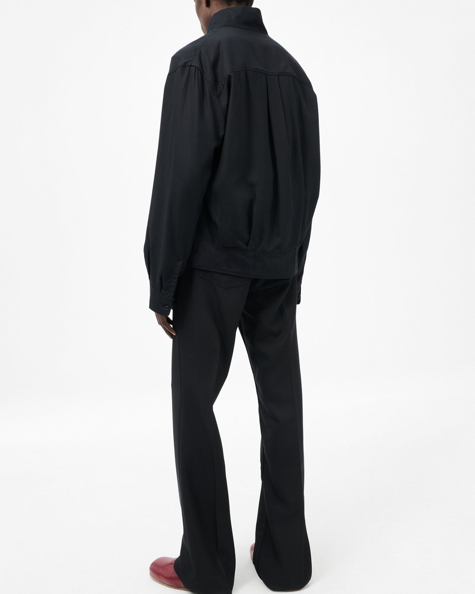 MOCK BOMBER   Draping Black Lyocell