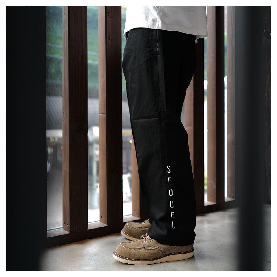 ポスチャー2.0 PORTURE2.0 ブラック メンズ サイズS 前側ジッパー SEQUEL - SQ-25SS-PT-09 CHINO PANTS (TYPE-XF) BLACK | River