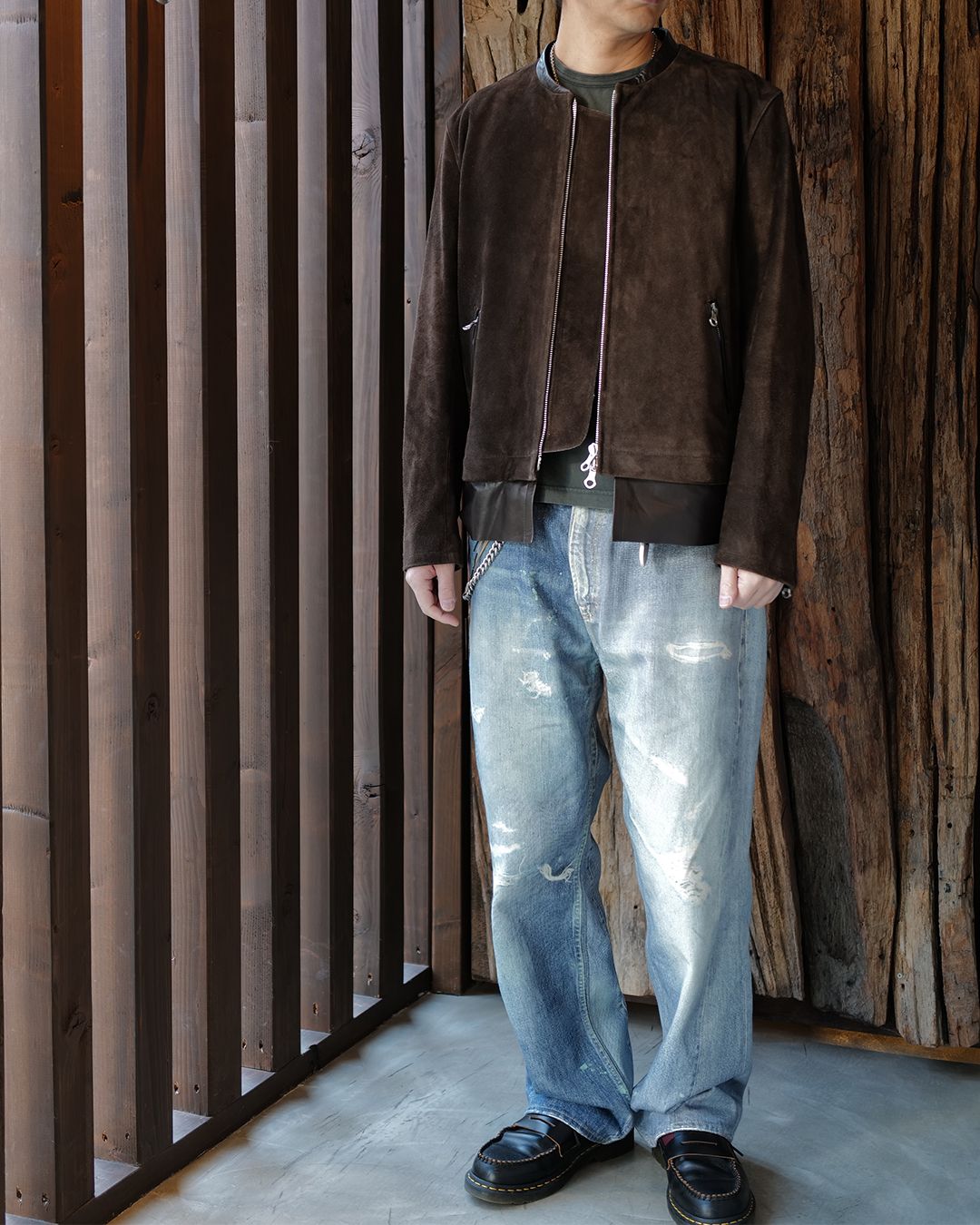 DRIFT JACKET  Wenge Brown Wet Suede