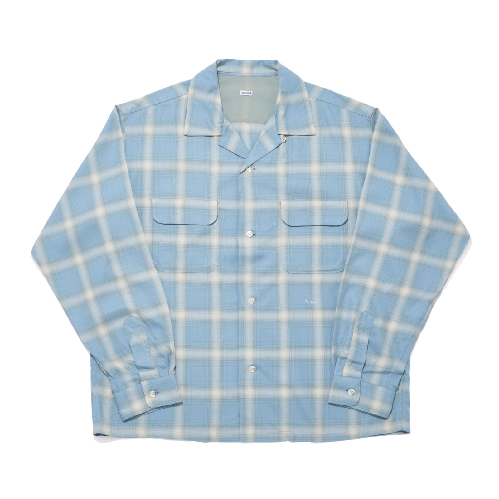 OMBRE CHECK LONG SLEEVE SHIRT [SAXE]