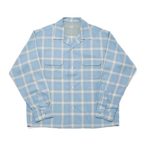 OMBRE CHECK LONG SLEEVE SHIRT [SAXE]
