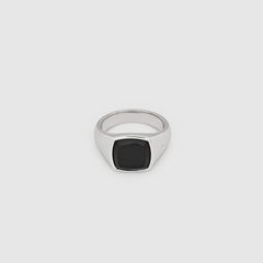 Kay Ring Polished Onyx / シグネットリング (オニキス) / 925スターリングシルバー / ホワイトロジウムメッキ (ユニセックス)