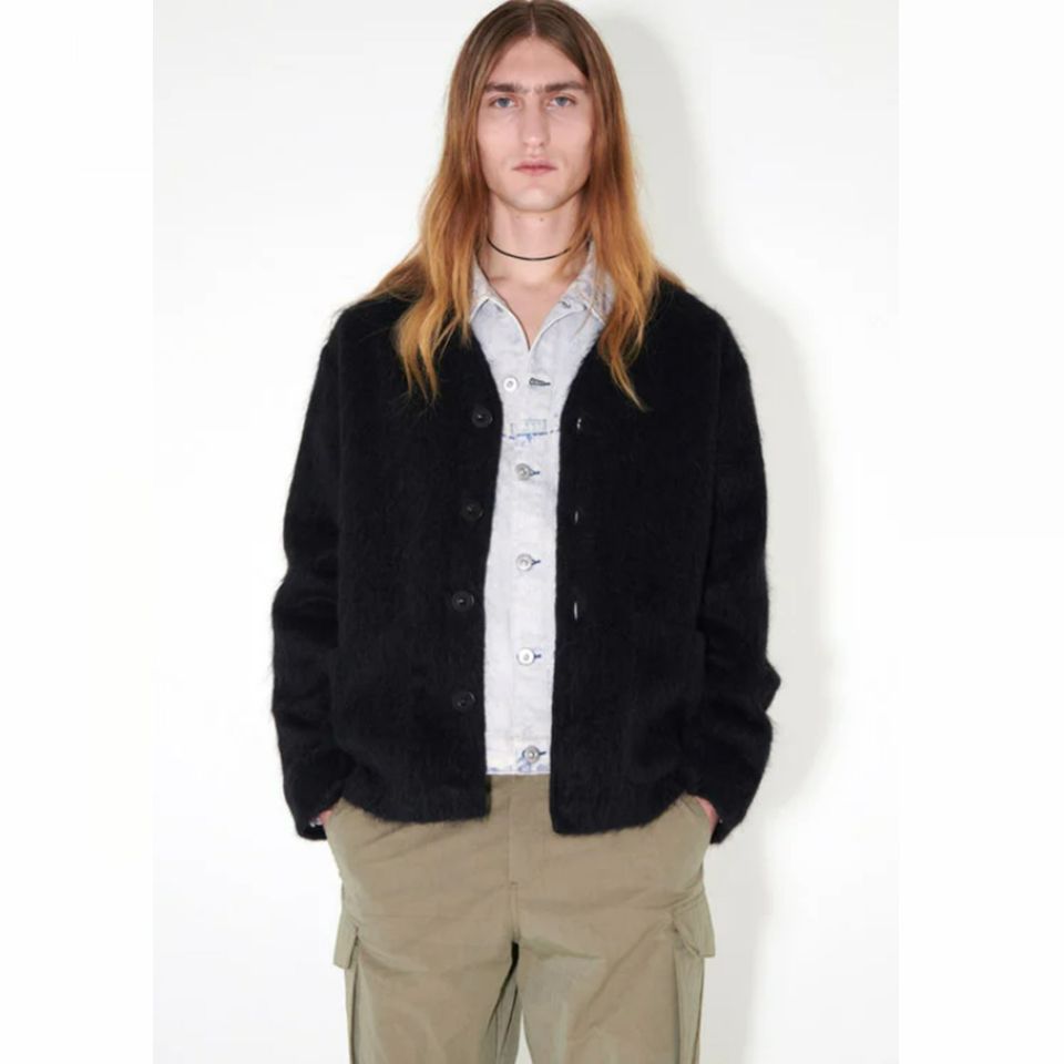 OUR LEGACY - CARDIGAN BLACK MOHAIR. | River