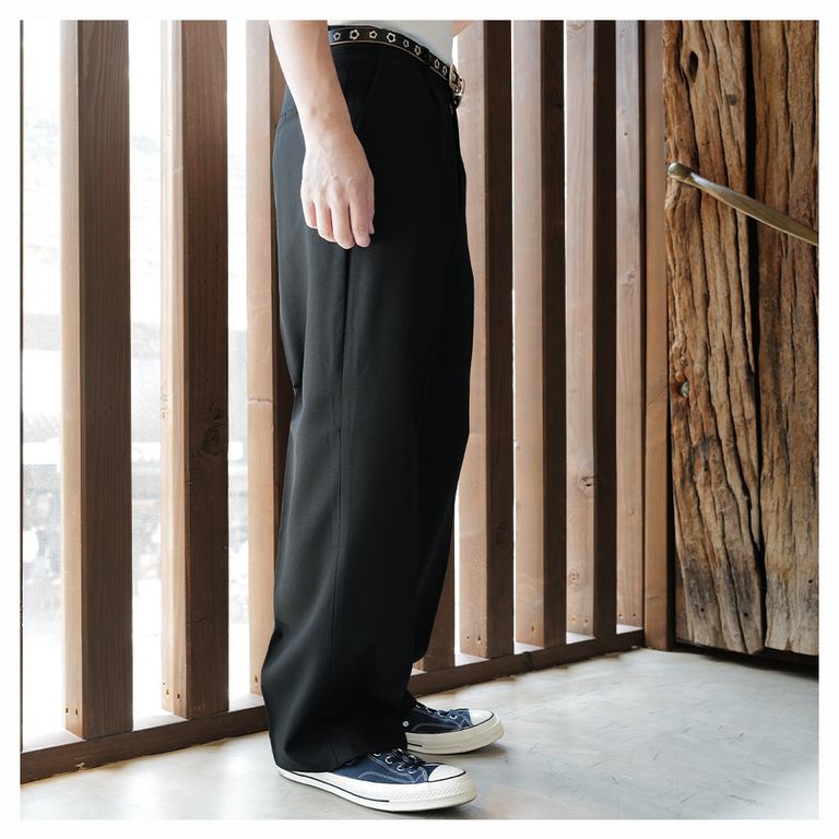 OUR LEGACY - BORROWED CHINO Black Panama Wool | River