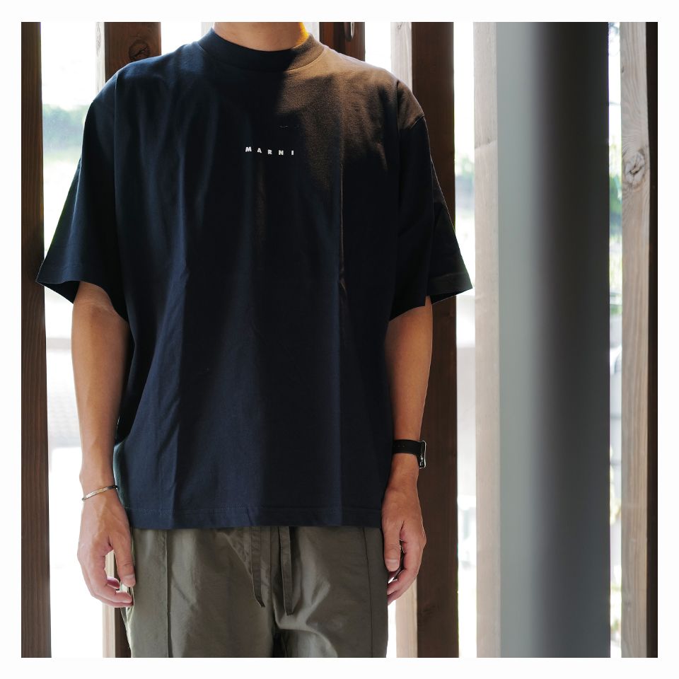 日本直送 新品 46 20aw MARNI ロゴ Tシャツ ブラウン ベージュ 9886