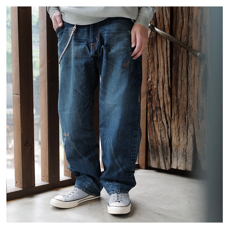 SEQUEL - SQ-24SS-PT-04 FRAGMENT x SEQUEL DAMAGE DENIM PANTS(14.5oz  