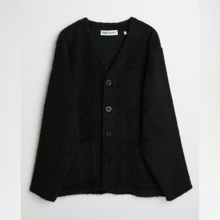 OUR LEGACY - CARDIGAN BLACK MOHAIR. | River 