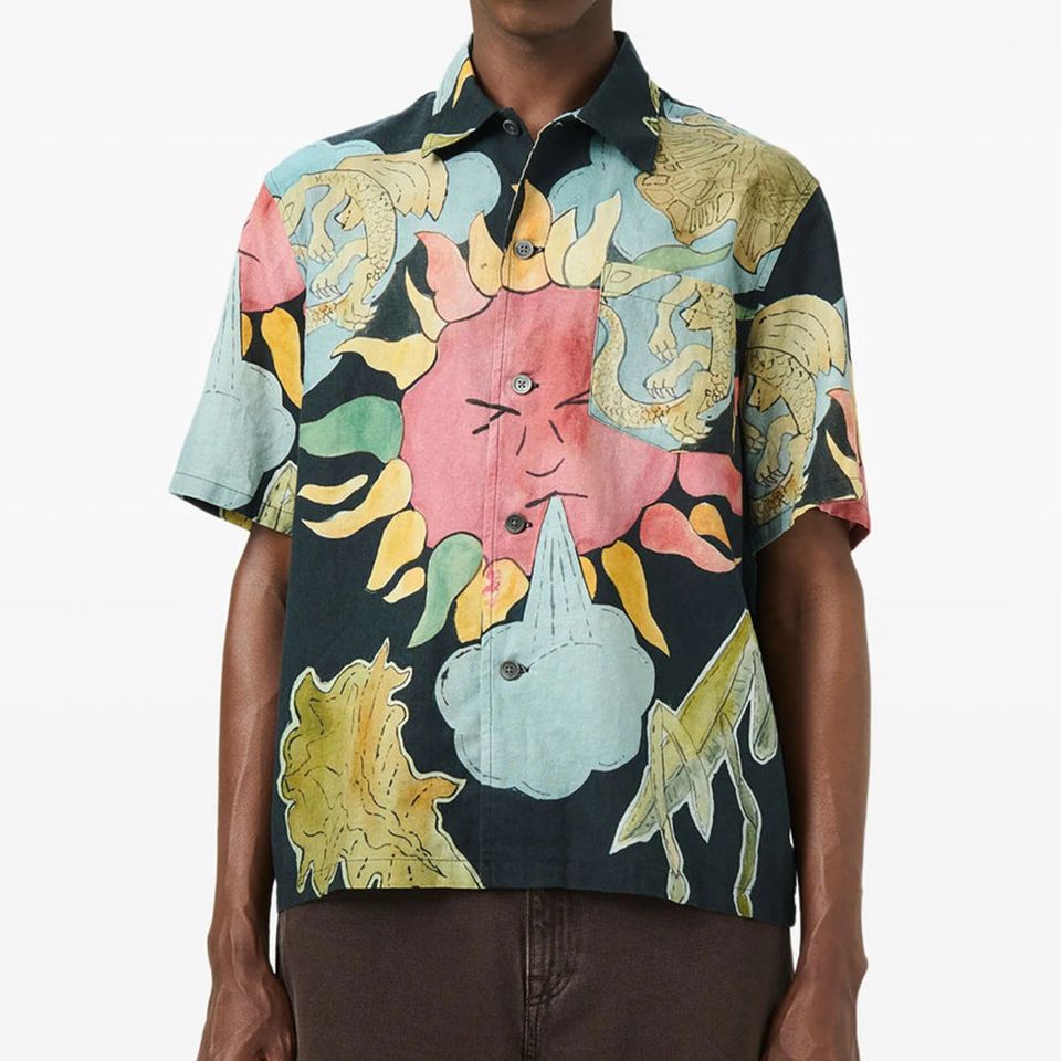 OUR LEGACY - BOX SHIRT SHORTSLEEVE Solar Power Print | River OUR LEGACY - BOX SHIRT SHORTSLEEVE Solar Power Print | River