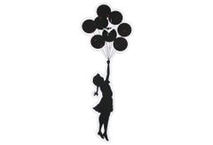 WALL CLOCK 'FLYING BALLOONS GIRL' 2nd made by KARIMOKU