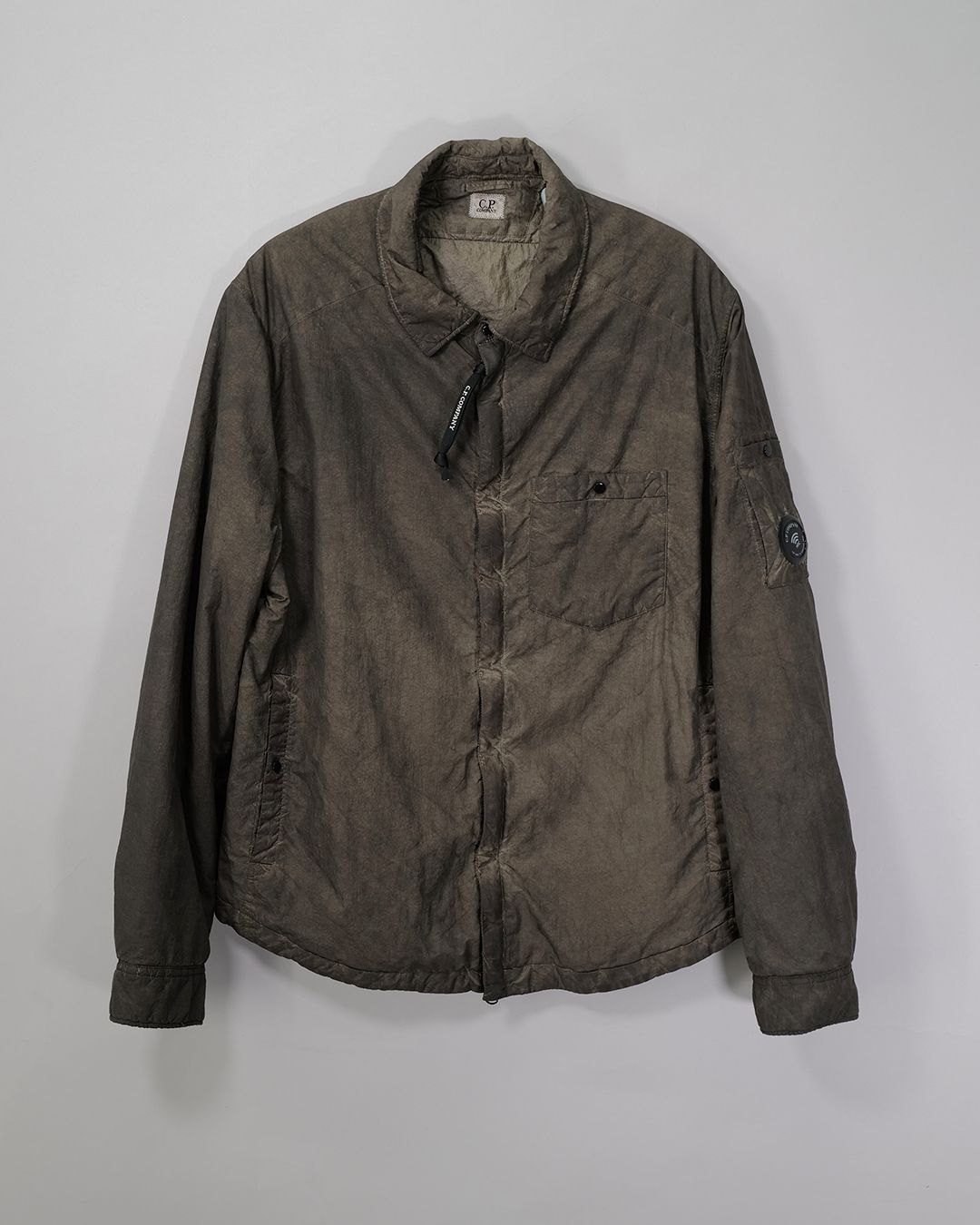 FLATT NYLON PADDED ZIPPED OVERSHIRT  <RE-COLOR BROWN R30>
