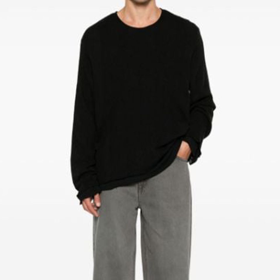 DOUBLE LOCK LONGSLEEVE   Black  Crochet Stripe
