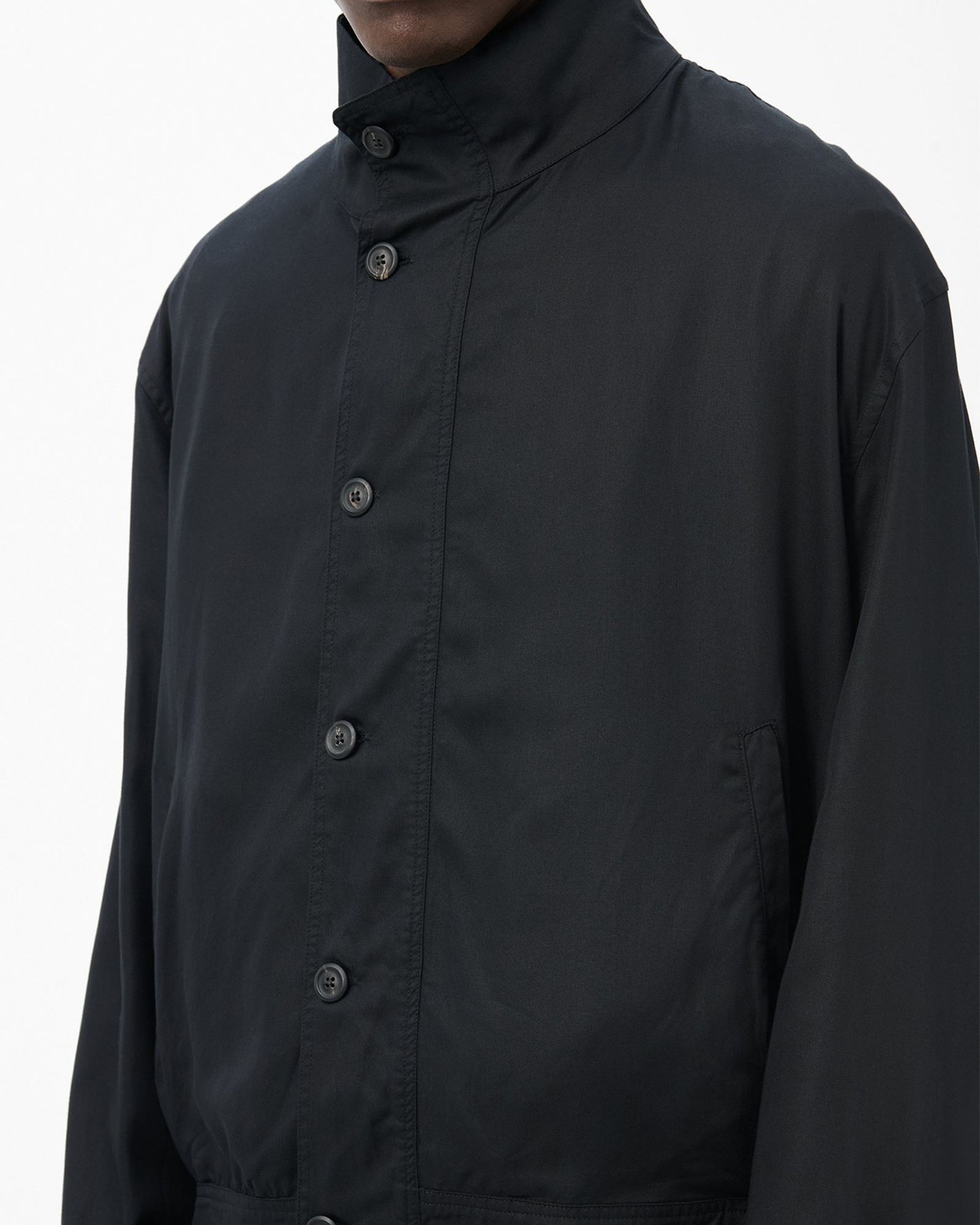 MOCK BOMBER   Draping Black Lyocell